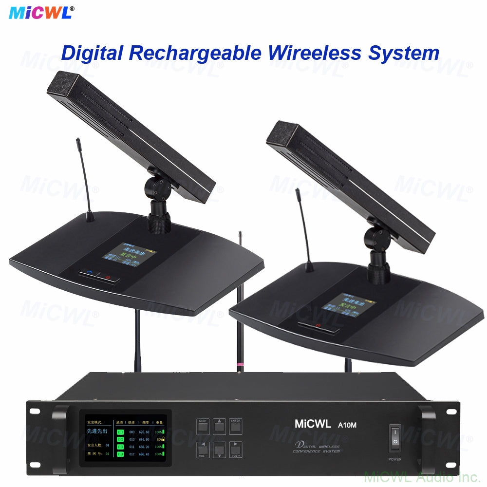 A105 Rechargeable Digital Wireless Conference System – 12 Gooseneck Mics, 1 Chairman + 11 Delegates, MiCWL A10M Series - Professional Audio Gear Image 2