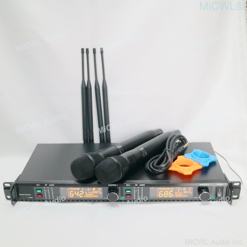 AD400 UHF Dual Channel Wireless Handheld Microphone System 4 Aerial 2 KSM9 Cardioid Handheld Sets