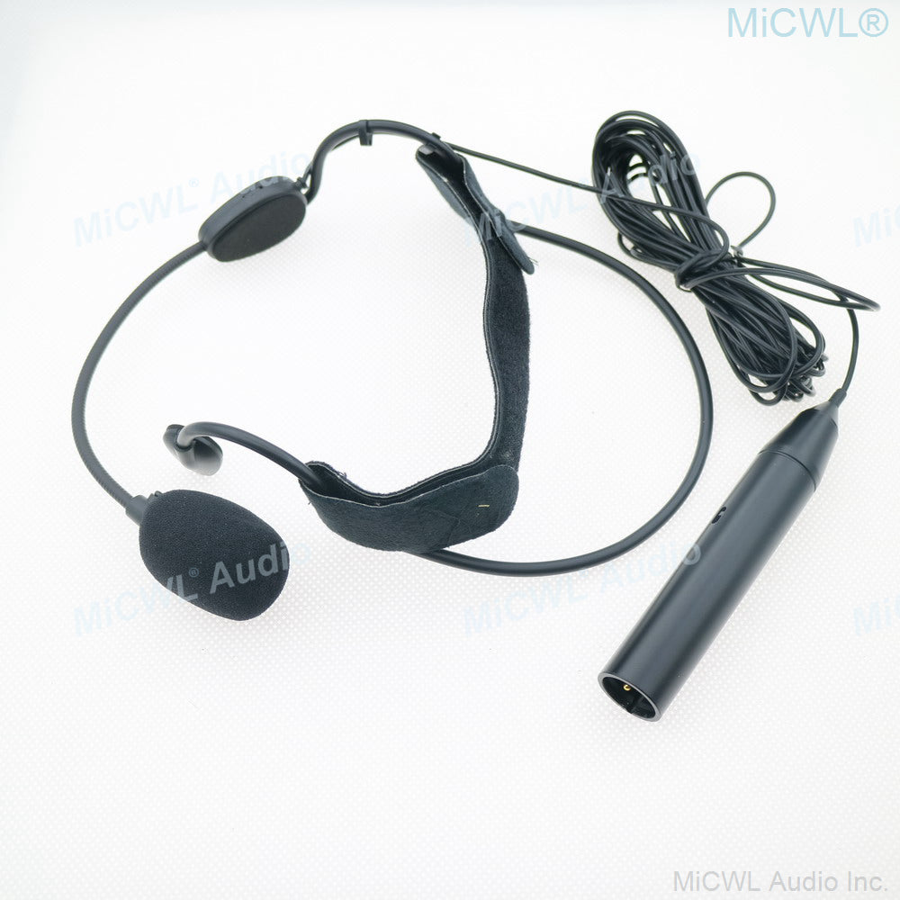 ME3 XLR 3-Pin Cardioid Dynamic Headset Mic with 5m Cable For Mixer Stage Broadcast 48V Phantom Power