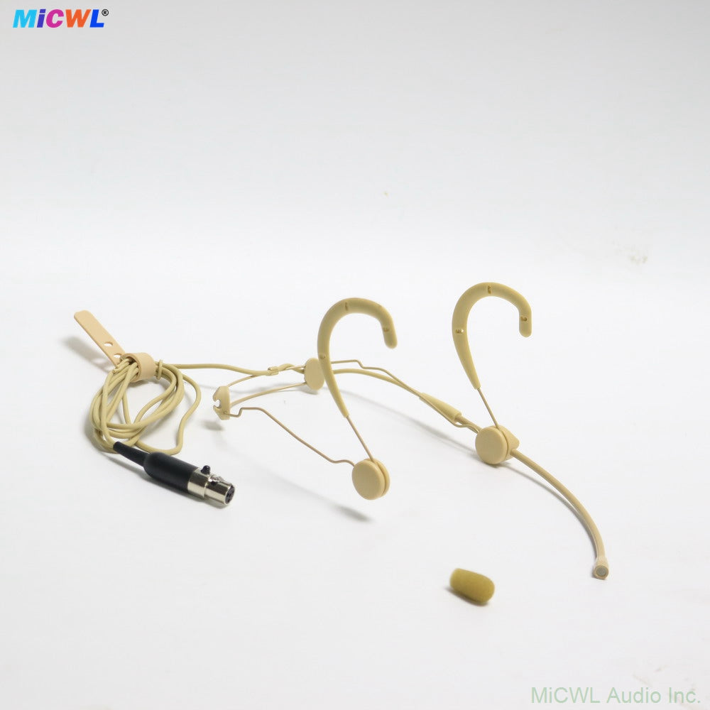 Premium Beta53 Cardioid Headset Microphone for Shure Sennheiser AKG MiPro Audio‑Technica & PC – 6 Connectors Beige