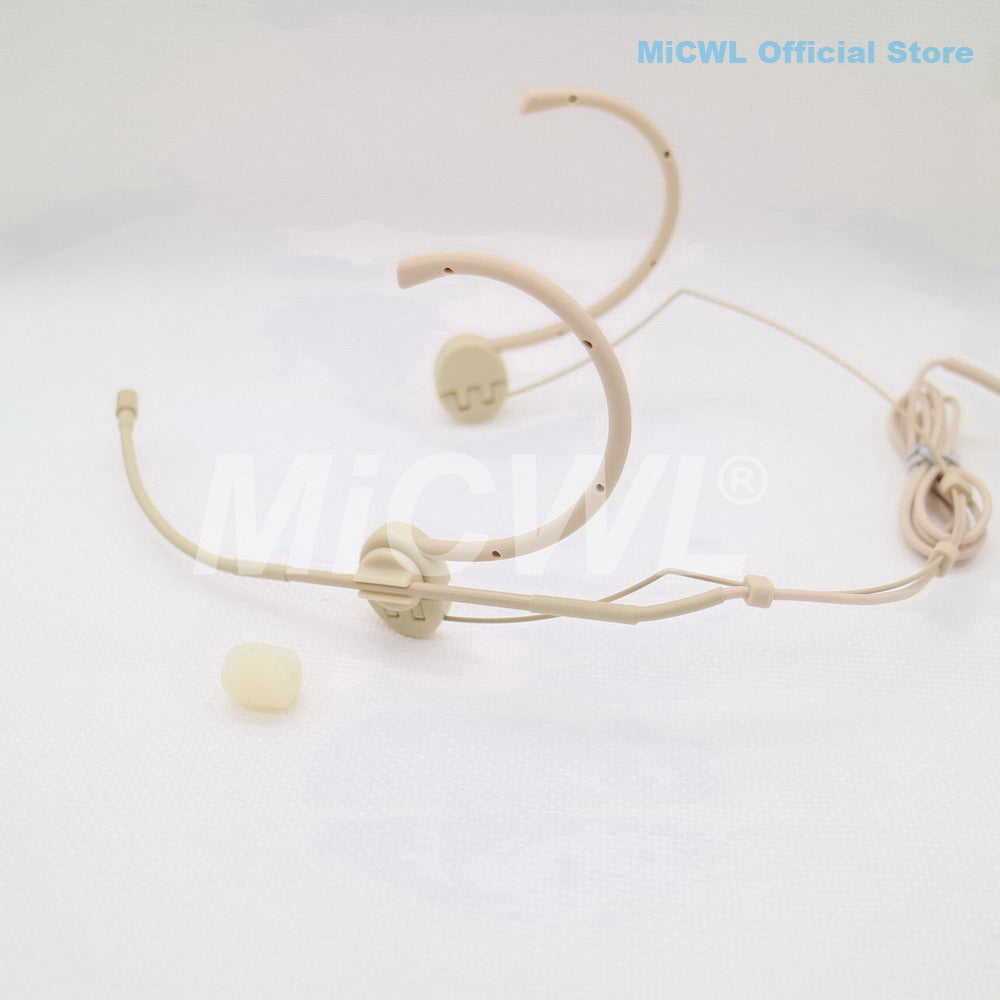 MiCWL OM12 Foldable Dual Ear-Hook Headset Microphone with 3.5mm Lock Connector for Wireless & Wired Devices