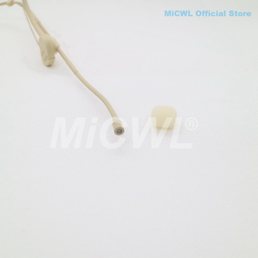 MiCWL OM12 Foldable Dual Ear-Hook Headset Microphone with 3.5mm Lock Connector for Wireless & Wired Devices