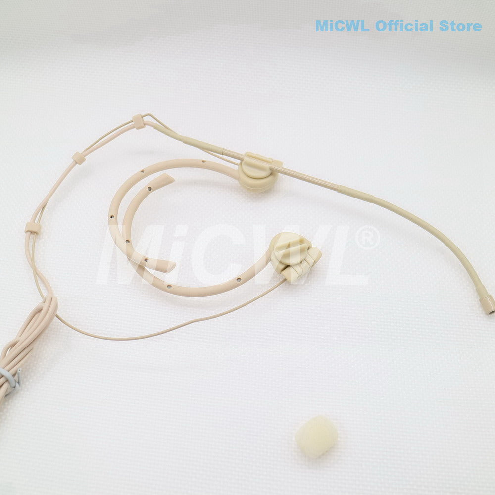 MiCWL OM12 Foldable Dual Ear-Hook Headset Microphone with 3.5mm Lock Connector for Wireless & Wired Devices