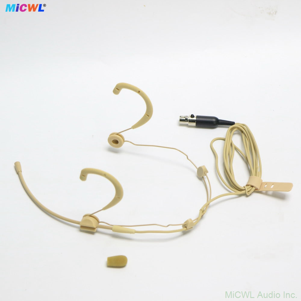 Premium Beta53 Cardioid Headset Microphone for Shure Sennheiser AKG MiPro Audio‑Technica & PC – 6 Connectors Beige
