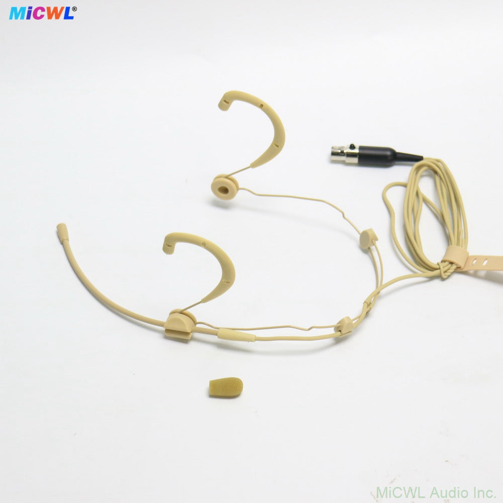 Premium Beta53 Cardioid Headset Microphone for Shure Sennheiser AKG MiPro Audio‑Technica & PC – 6 Connectors Beige