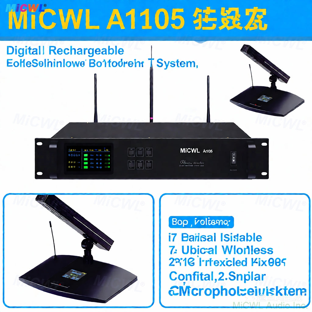 MiCWL A105 Rechargeable Digital Wireless Gooseneck Conference Microphone System – Supports Up to 300 Mics - Professional Audio Gear Image 4