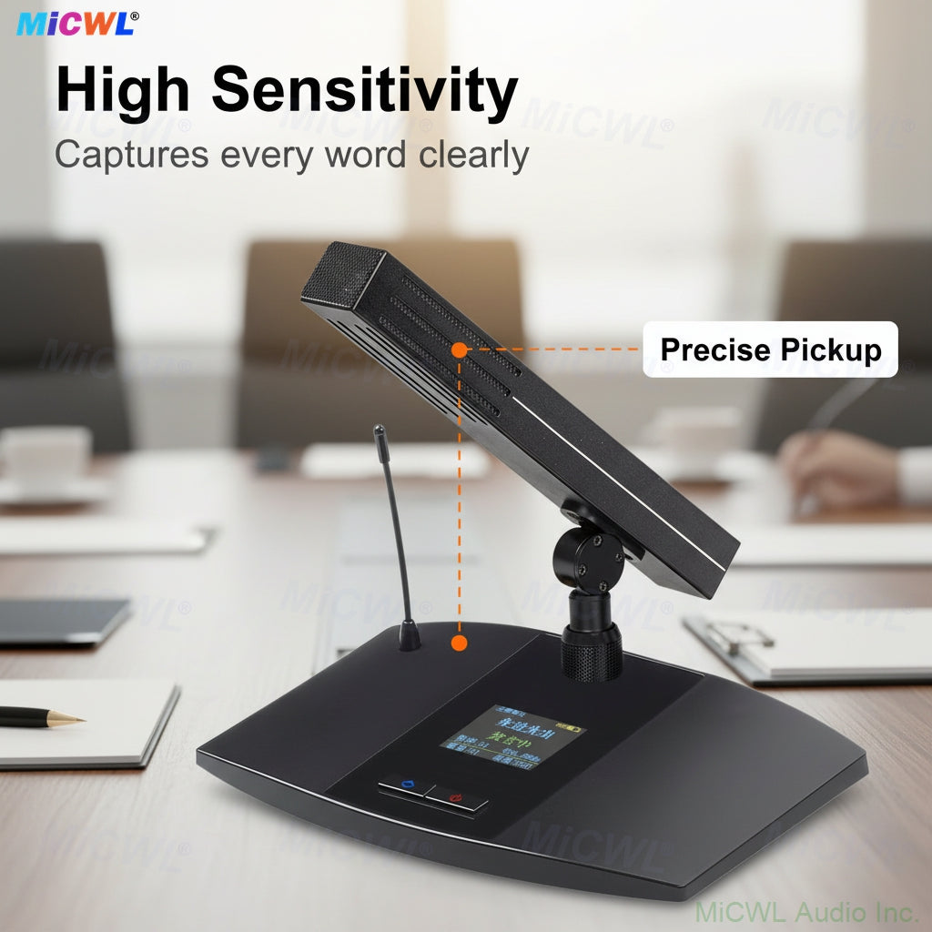 MiCWL A105 Rechargeable Digital Wireless Gooseneck Conference Microphone System – Supports Up to 300 Mics - Professional Audio Gear Image 3