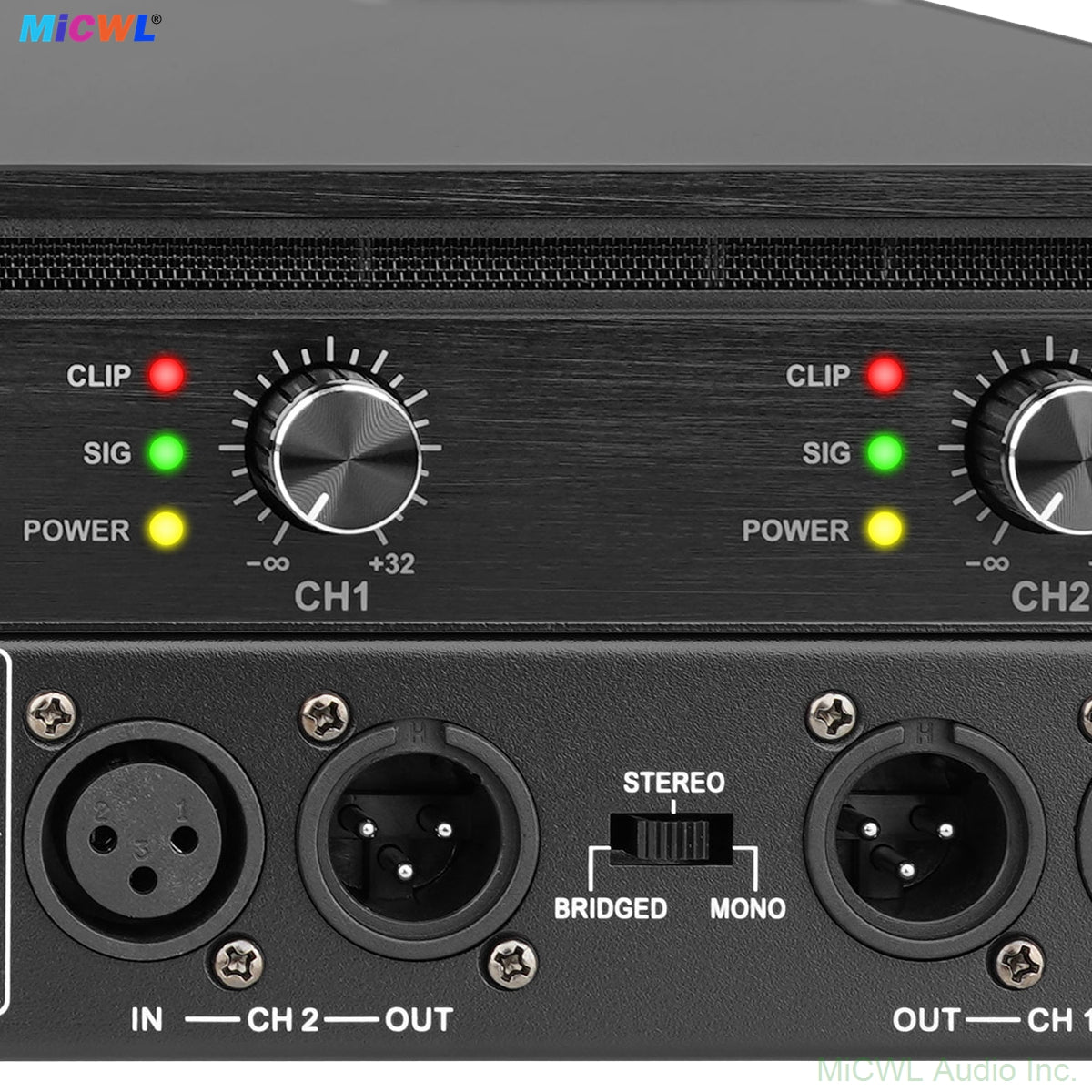 MiCWL CA4000 4000W 2-Channel Bridgeable Digital Pro Amplifier 1U