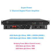 MiCWL CA4000 4000W 2-Channel Bridgeable Digital Pro Amplifier 1U