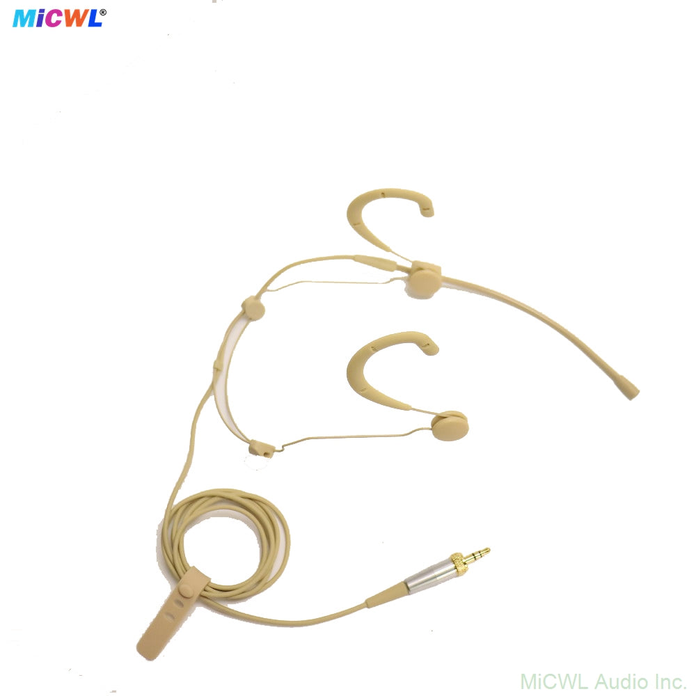 Premium Beta53 Cardioid Headset Microphone for Shure Sennheiser AKG MiPro Audio‑Technica & PC – 6 Connectors Beige