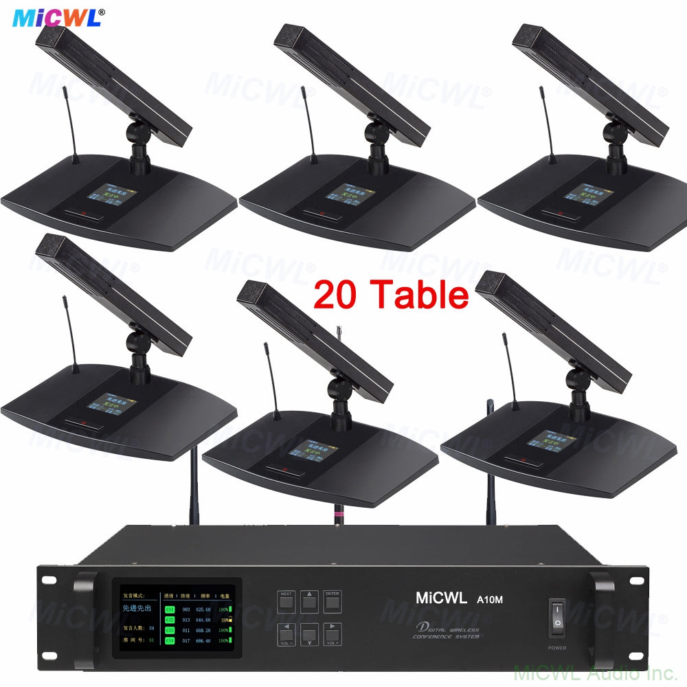 MiCWL A105 20 Desktop Rechargeable Digital Wireless Conference System 1 Chairman + 19 Delegates A10M Series - Main Product Shot