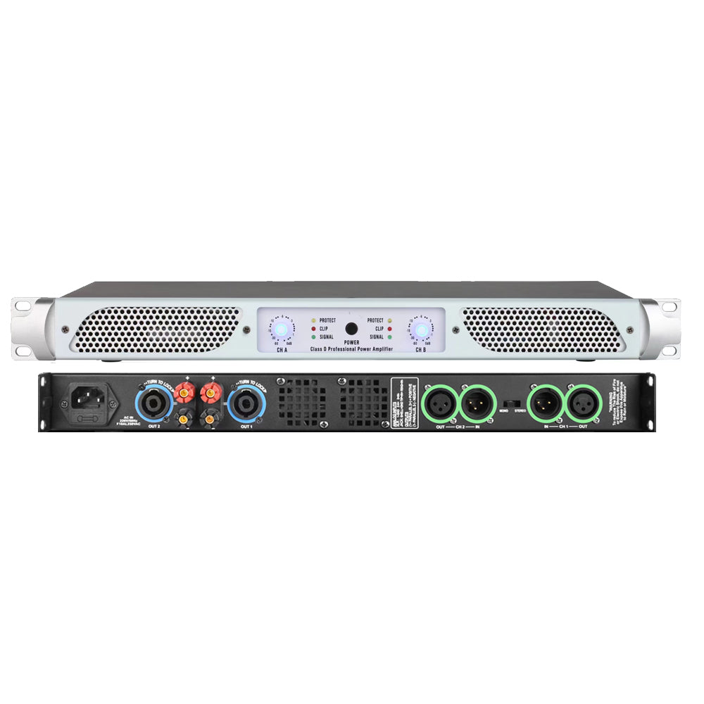 Professional Digital Power Amplifier CA6200-White 2000W 2-Channel 1U