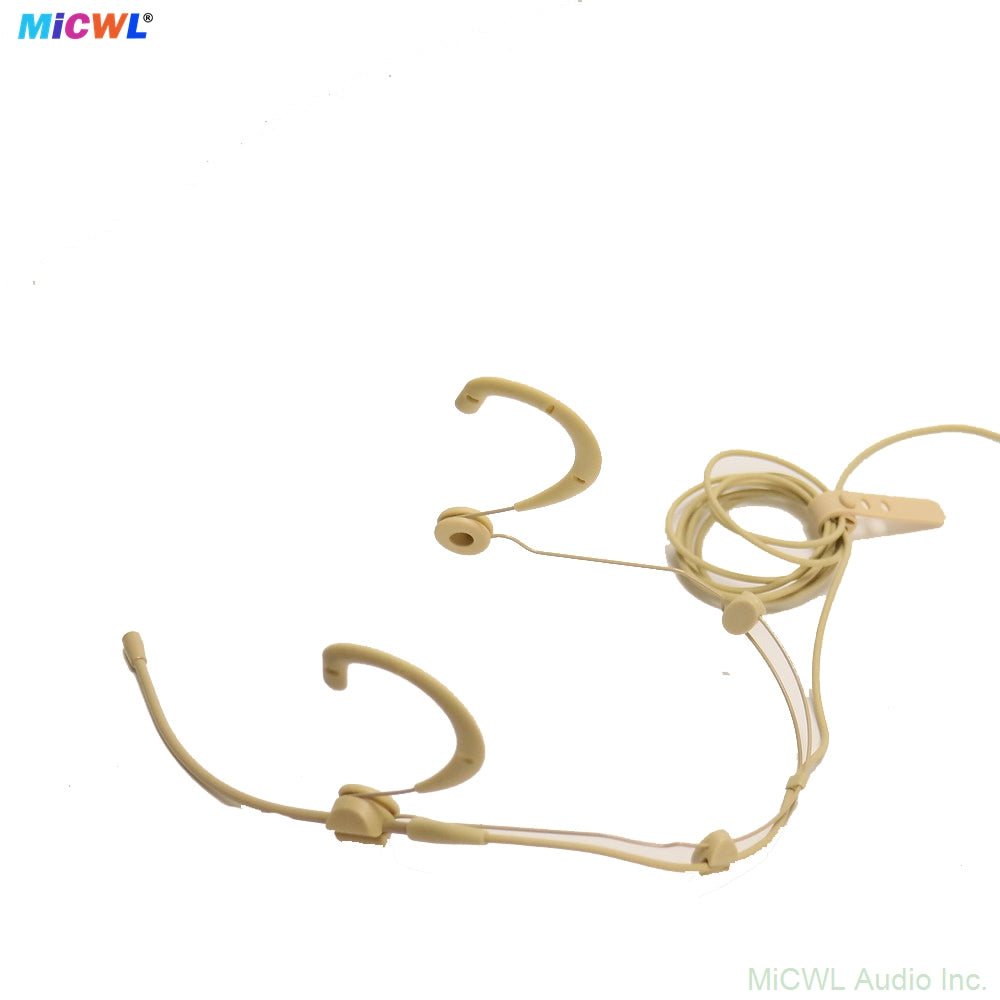 Premium Beta53 Cardioid Headset Microphone for Shure Sennheiser AKG MiPro Audio‑Technica & PC – 6 Connectors Beige