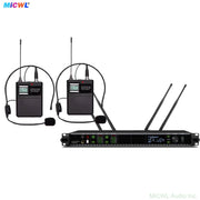 AD4D Dual-Channel UHF Digital Wireless Headset System with Bodypack Transmitters (Black) - Main Product Shot