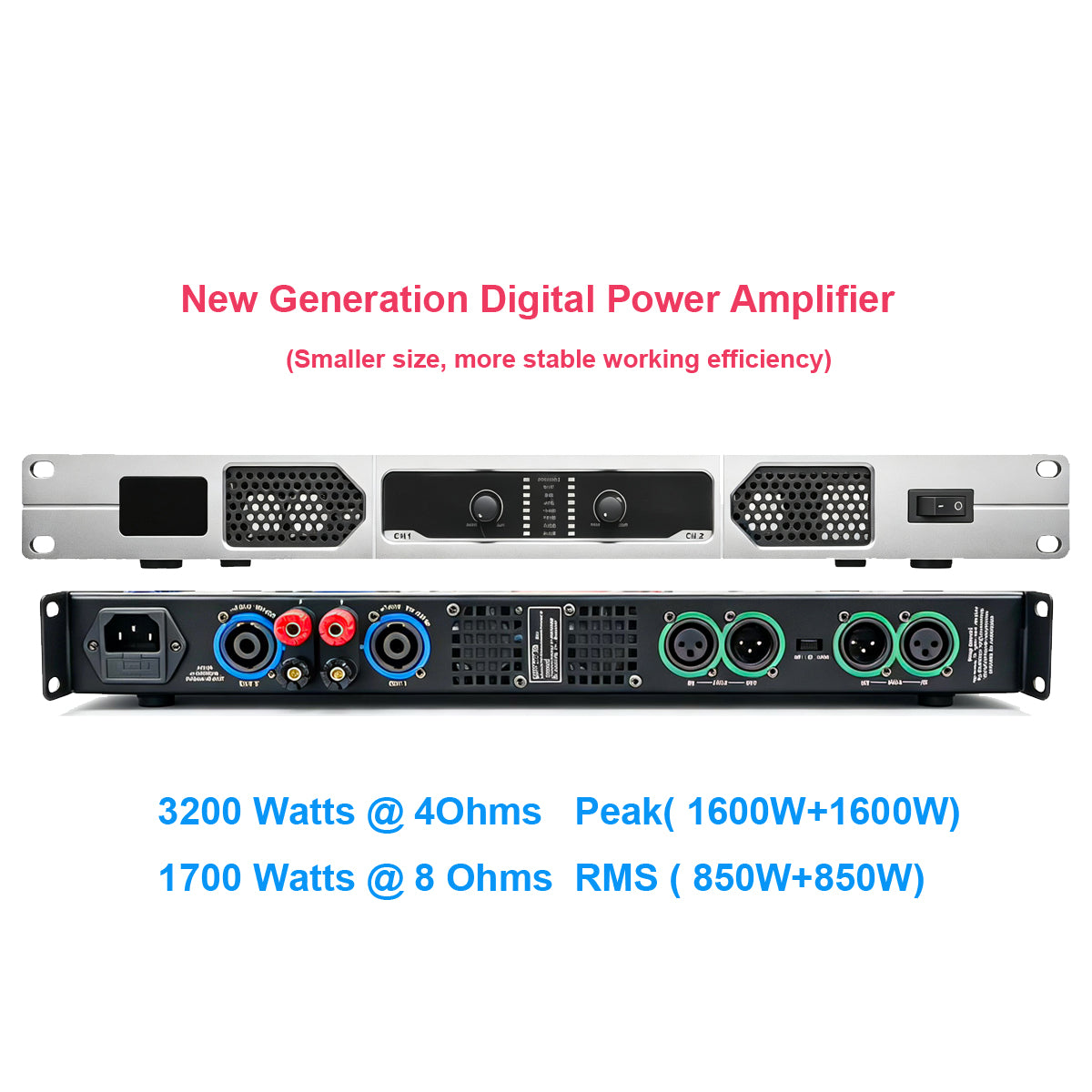 FP-7000 Multi-Power 2CH Digital Power Amplifier 1U Rack Class-D
