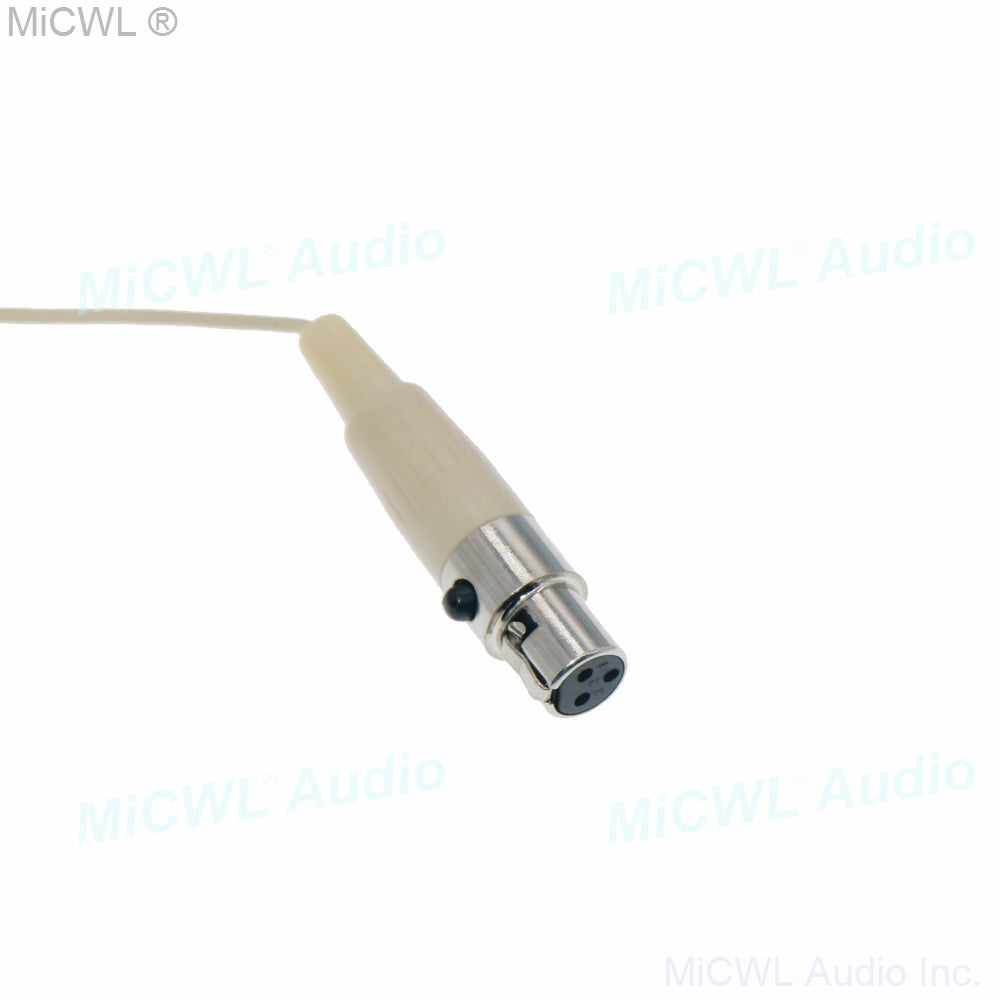 MiCWL OM12 Foldable Dual Ear-Hook Headset Microphone for AKG Samson TA3F Wireless