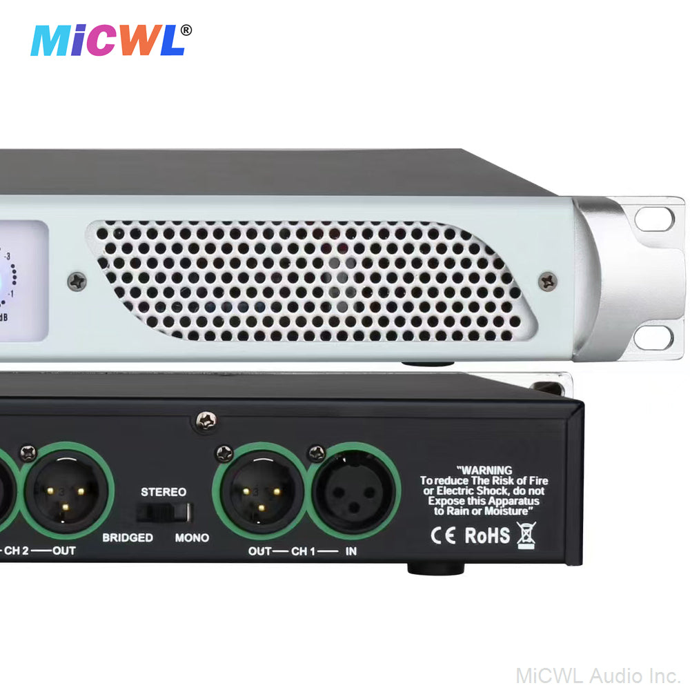 Professional Digital Power Amplifier CA6200-White 2000W 2-Channel 1U