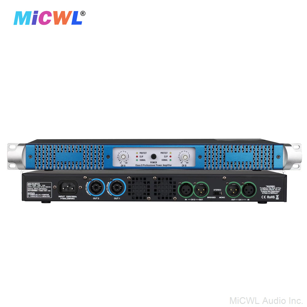 CA6200-Blue 2000W 2-Channel Digital Power Amplifier 1U Rack