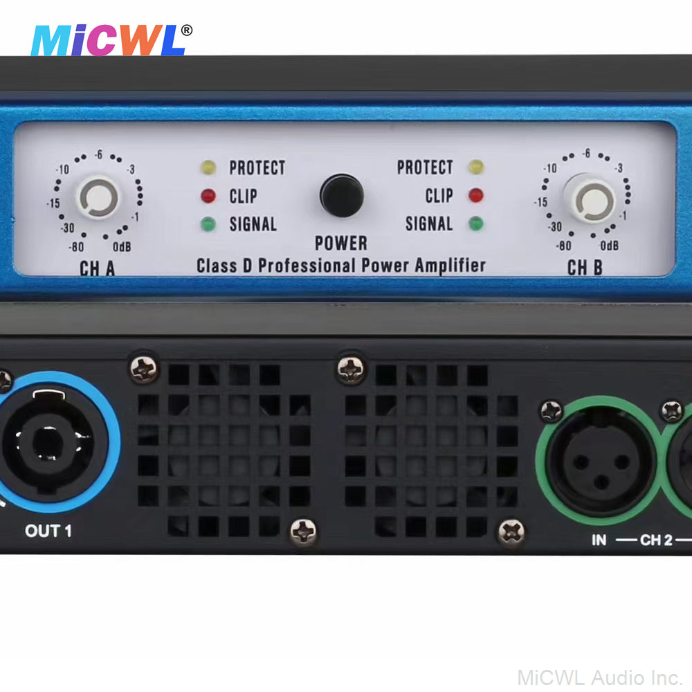 CA6200-Blue 2000W 2-Channel Digital Power Amplifier 1U Rack