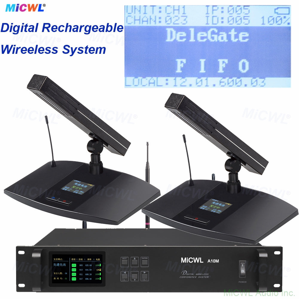 MiCWL A105 Rechargeable Digital Wireless Gooseneck Conference Microphone System – Supports Up to 300 Mics - Main Product Shot
