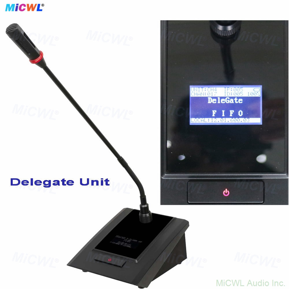 MiCWL A116 Digital Wireless Conference System with 20 Gooseneck Mics – Expandable to 300 for Government Boardroom Classroom