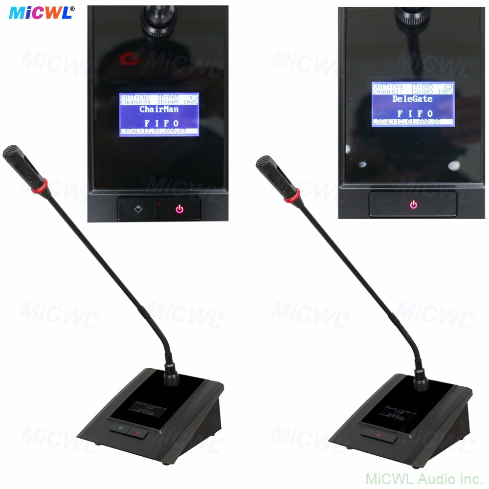 MiCWL A116 Digital Wireless Conference System with 20 Gooseneck Mics – Expandable to 300 for Government Boardroom Classroom