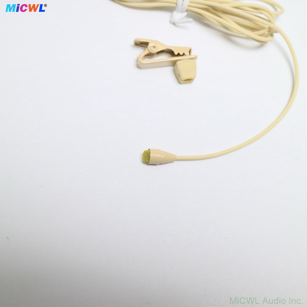 D6060 Omnidirectional Lavalier Microphone for Shure Bodypack – TA4F Mini XLR, Beige Lapel Mic, Windscreen Included