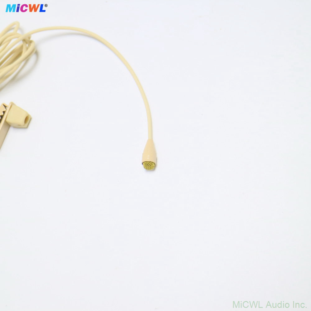 D6060 Omnidirectional Lavalier Microphone for Shure Bodypack – TA4F Mini XLR, Beige Lapel Mic, Windscreen Included