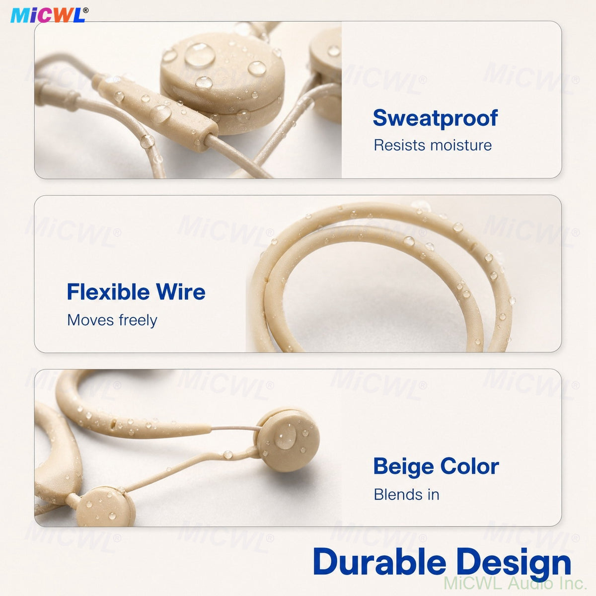 Beta53 Beige Cardioid Headworn Microphone for Sennheiser Shure AKG MiPro Audio‑Technica Wireless Transmitters
