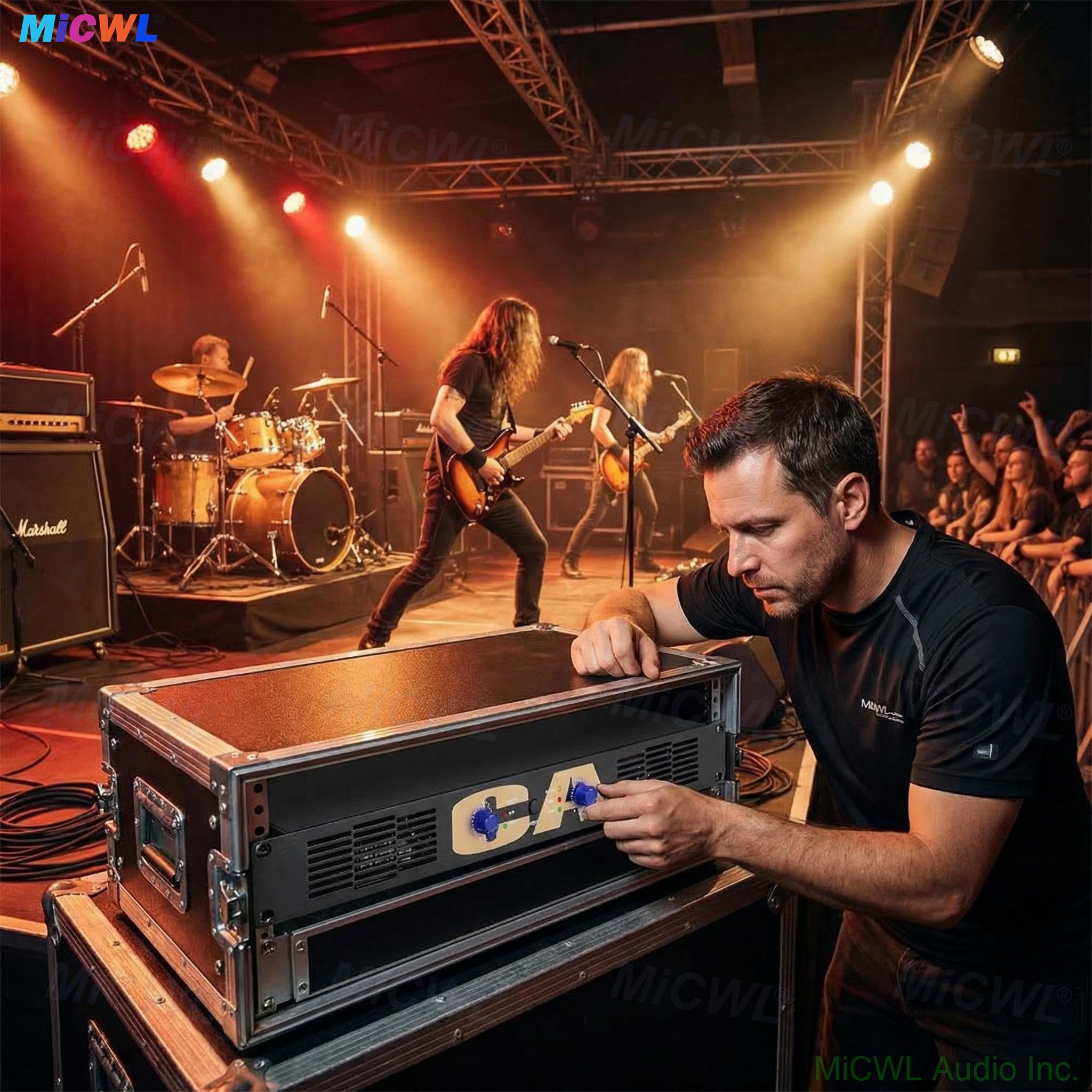 1800W 2-Channel 1U Digital Power Amplifier – 450W RMS per Channel @ 8Ω, Rack-Mount for Stage, KTV, Bar