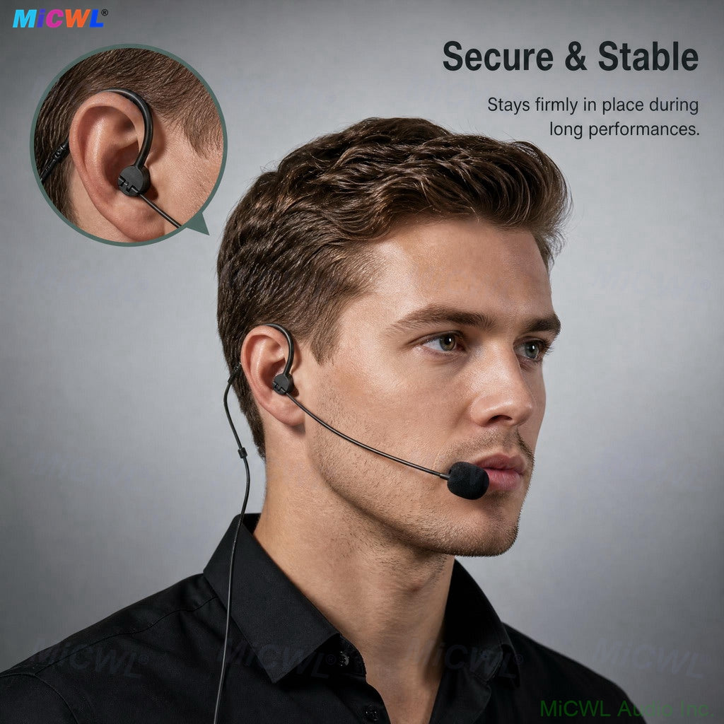 CM90 Black Dual-Ear Cardioid Headset Microphone for Shure Sennheiser AKG Wireless Bodypacks