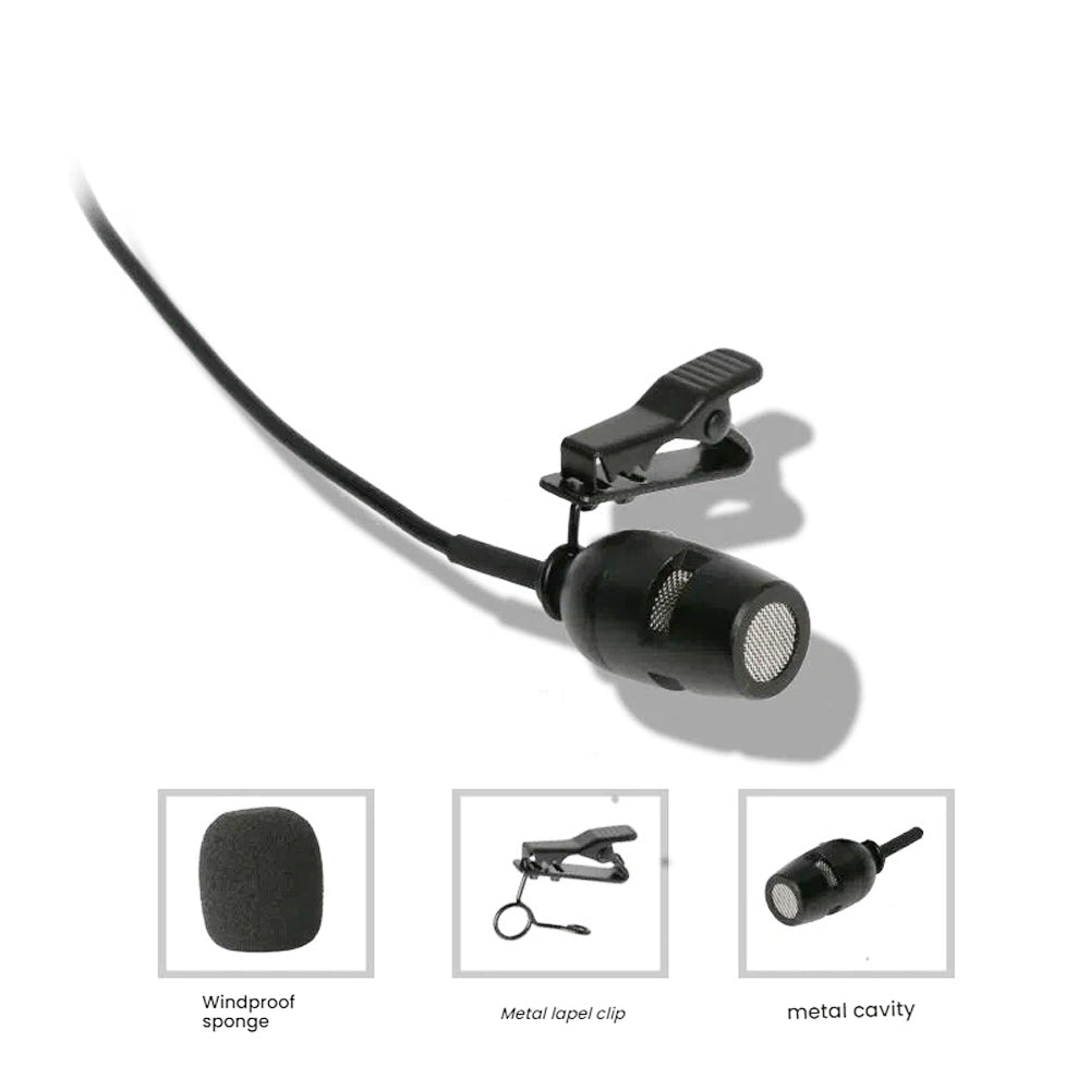CVL Cardioid Tie-On Lavalier Microphone For Shure Sennheiser AKG MiPro Wireless BeltPack 3Pin 4Pin Mini 3.5mm Plug