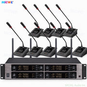 MiCWL D3900 8-Channel Wireless Gooseneck Conference System 8x A116 LED Desktop Microphone