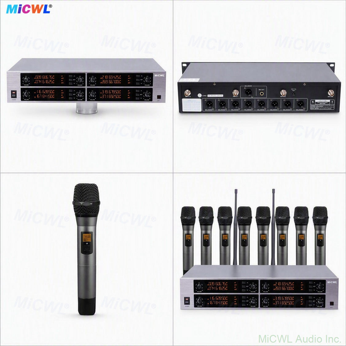 MiCWL D3900 8-Channel Digital Wireless Handheld Microphone System