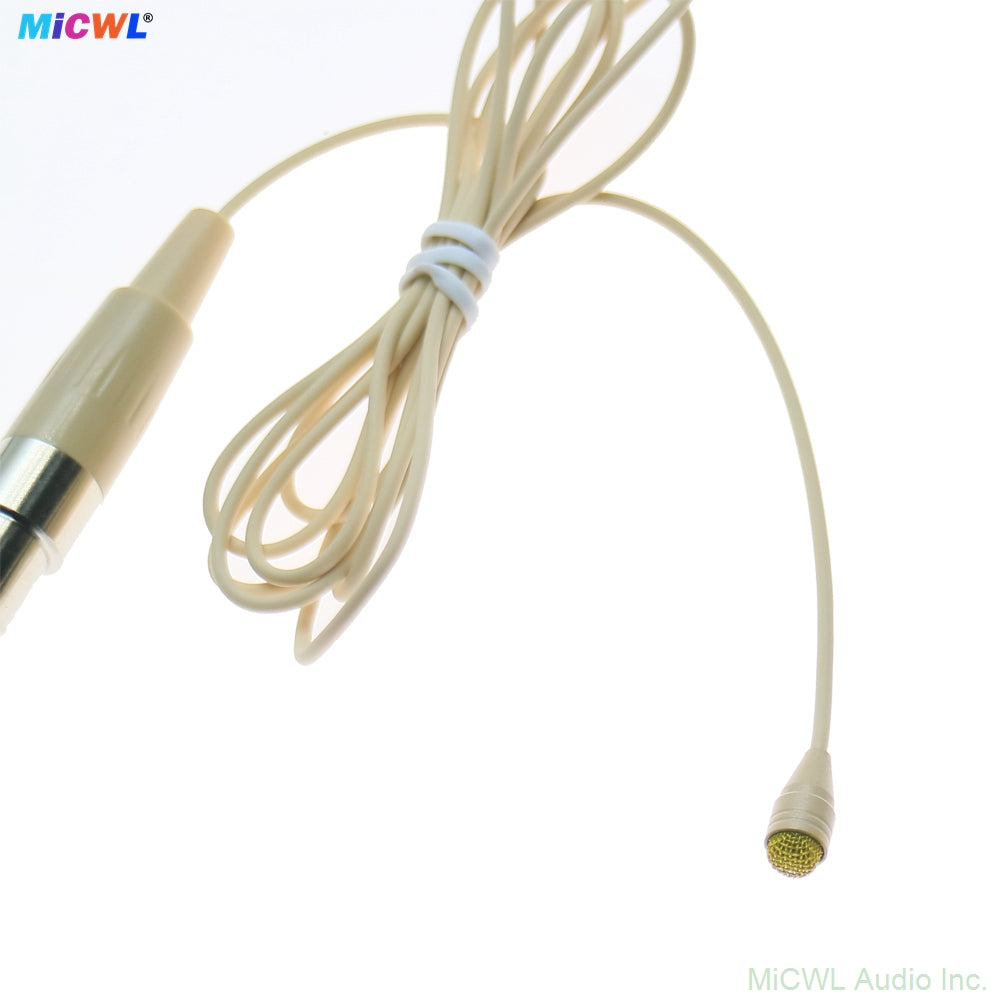 D6060 Omnidirectional Lavalier Microphone for Shure Bodypack – TA4F Mini XLR, Beige Lapel Mic, Windscreen Included