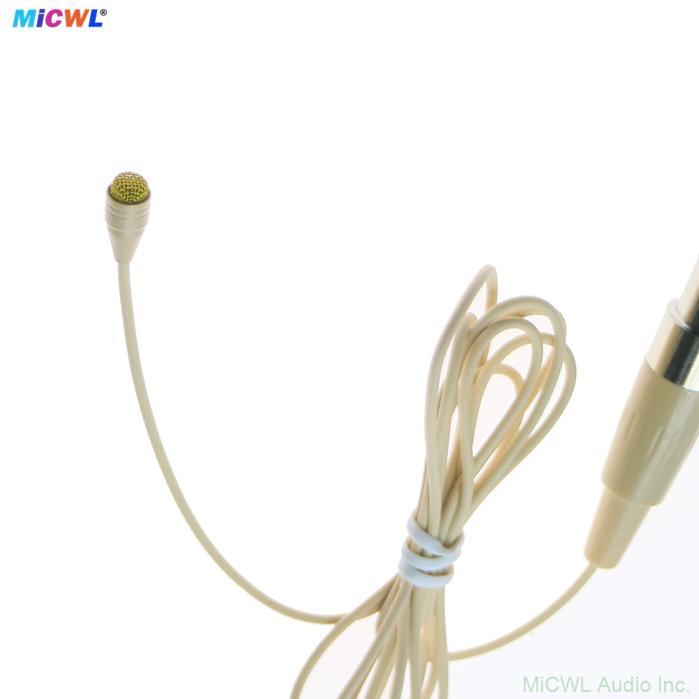 D6060 Omnidirectional Lavalier Microphone for Shure Bodypack – TA4F Mini XLR, Beige Lapel Mic, Windscreen Included