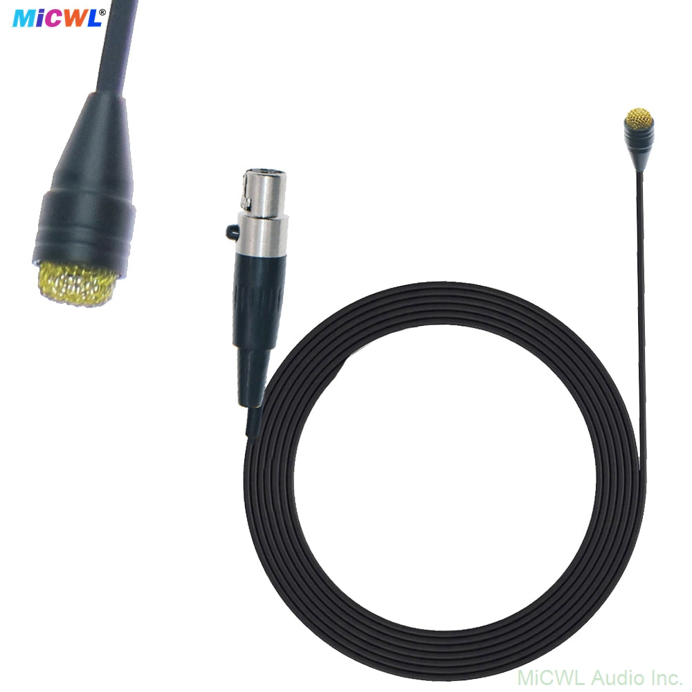 D6060 Omnidirectional Black Lavalier Microphone for Shure Bodypack – TA4F Mini XLR With Foam Windscreen