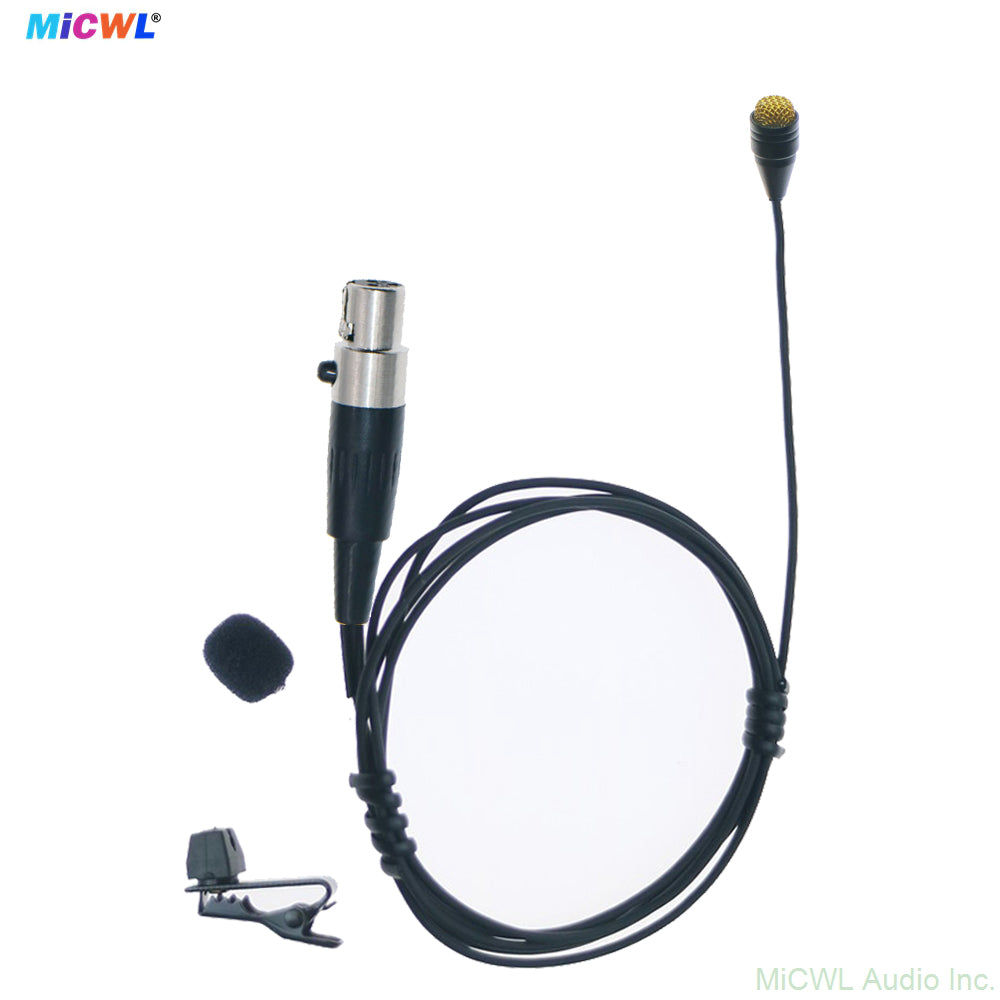 D6060 Omnidirectional Black Lavalier Microphone for Shure Bodypack – TA4F Mini XLR With Foam Windscreen