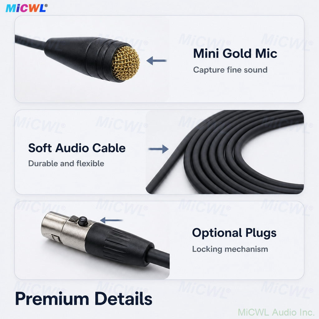 D6060 Black Hidden Lavalier Lapel Mic for Shure Sennheiser AKG Wireless Bodypack Transmitters