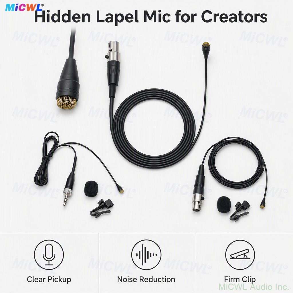 D6060 Black Hidden Lavalier Lapel Mic for Shure Sennheiser AKG Wireless Bodypack Transmitters