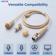 D6061 Beige Omni Lavalier Mic for Shure/Sennheiser/AKG Wireless & PC