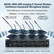 MiCWL D800 Rechargeable 8-Channel Conference System