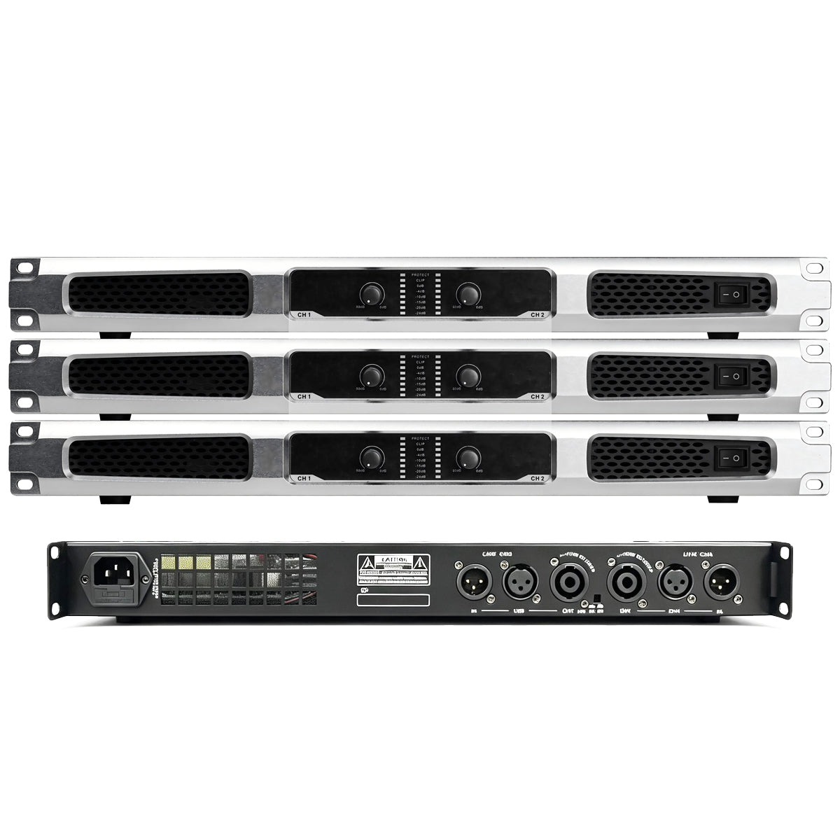 New Generation DB12 Silver 2CH Digital Power Amplifier 1U 4000W AMP For Stage DJ Karaoke Speaker