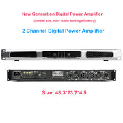 New Generation DB12 Silver 2CH Digital Power Amplifier 1U 4000W AMP For Stage DJ Karaoke Speaker