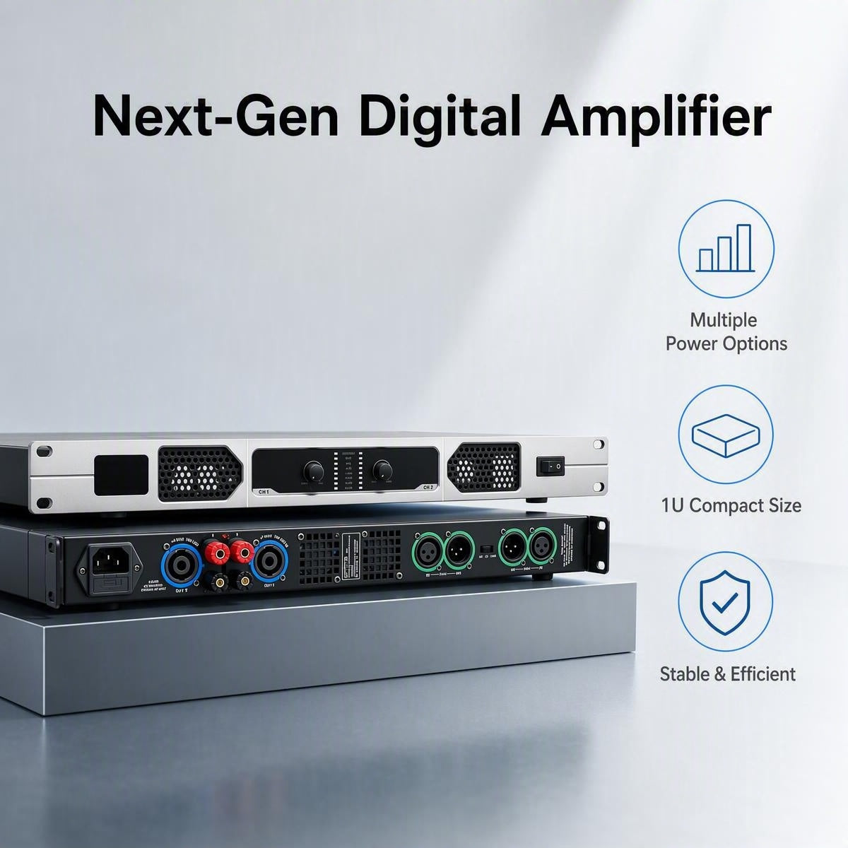 FP-7000 Multi-Power 2CH Digital Power Amplifier 1U Rack Class-D
