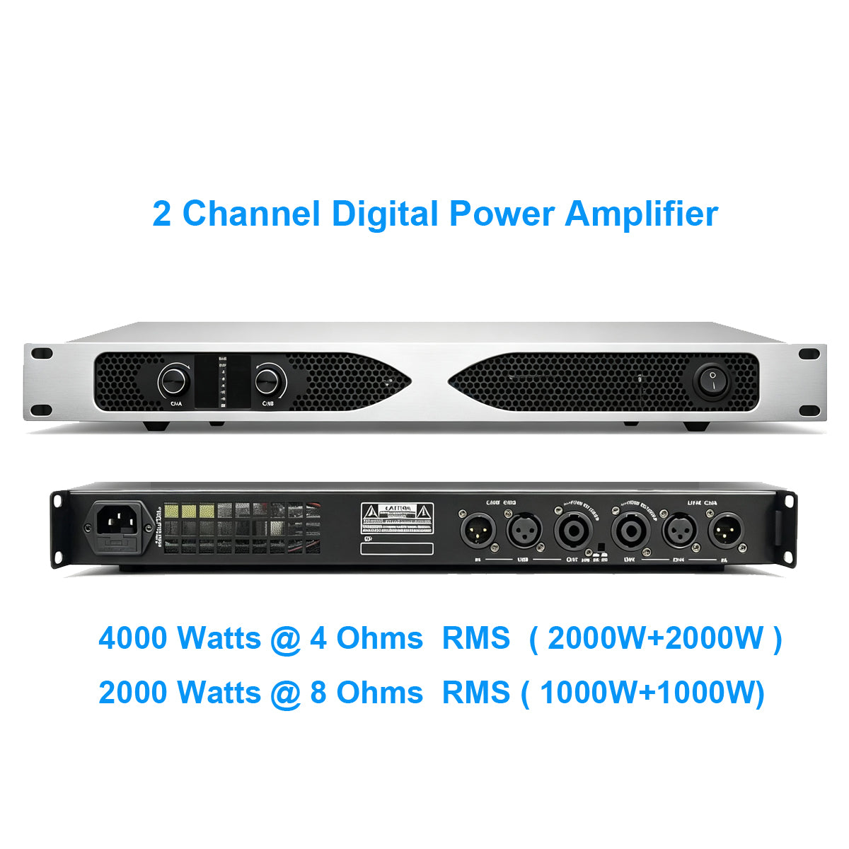 FP-2000 2CH 4800 Watts Digital Amplifier AMP 1U Multi-Power Option