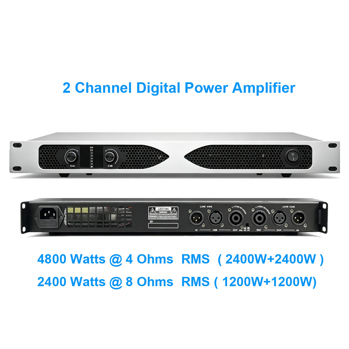 FP-2000 2CH 4800 Watts Digital Amplifier AMP 1U Multi-Power Option