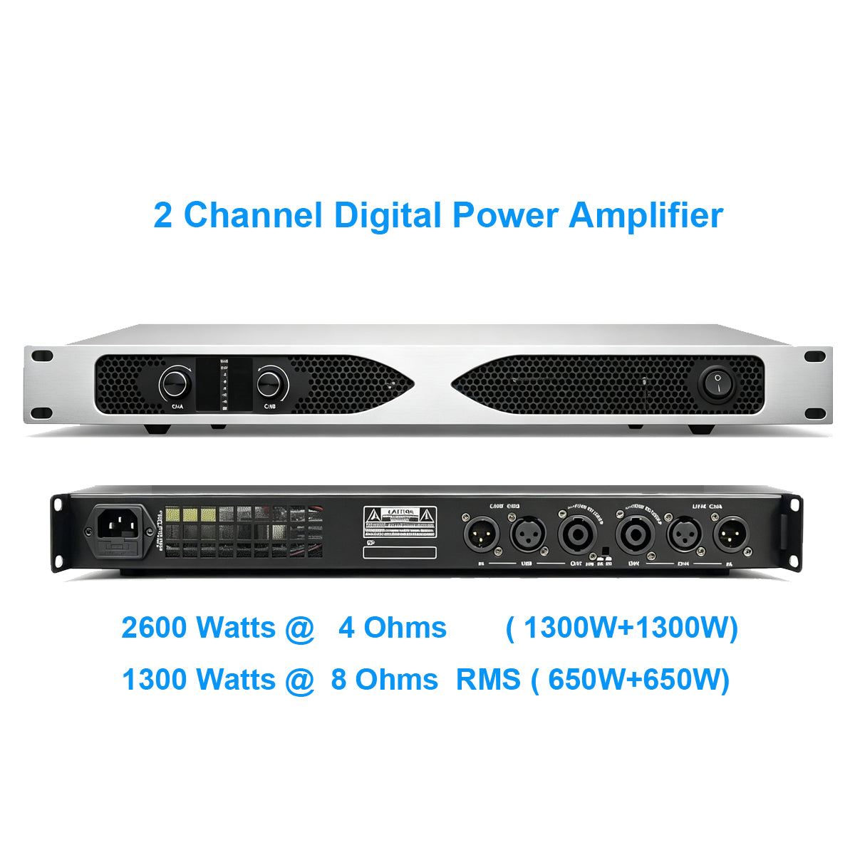 FP-2000 2CH 4800 Watts Digital Amplifier AMP 1U Multi-Power Option