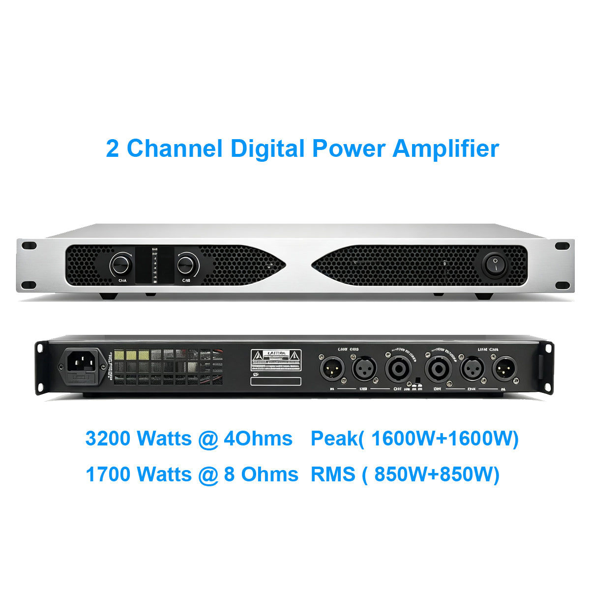 FP-2000 2CH 4800 Watts Digital Amplifier AMP 1U Multi-Power Option