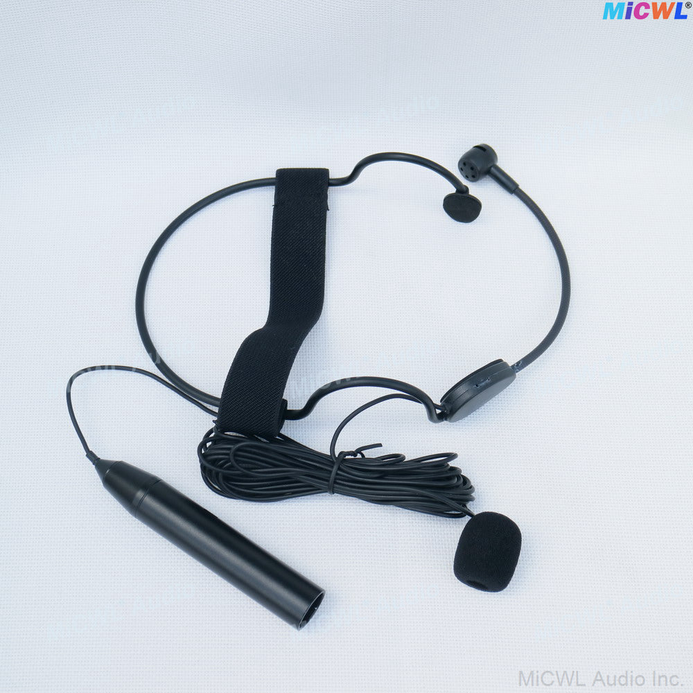 ME3 XLR 3-Pin Cardioid Headset Microphone with 5m Cable for Audio Mixer 48V Phantom Power